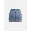 image:imageGORGLITTER Girls Skirts Cute Jean Denim High Waisted Button Zipper Flap Pocket Cargo Bodycon Mini Short Skirt Outfits Medium Wash 12 Years