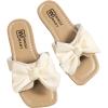 image:imageGORGLITTER Girls Slip on Sandals Bow Sandals Round Open Toe Beach SandalsBeige