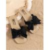image:imageGORGLITTER Girls Slip on Sandals Bow Sandals Round Open Toe Beach SandalsBlack Bow