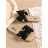 image:imageGORGLITTER Girls Slip on Sandals Bow Sandals Round Open Toe Beach SandalsBlack Bow