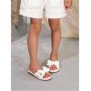 image:imageGORGLITTER Girls Slip on Sandals Bow Sandals Round Open Toe Beach SandalsWhite