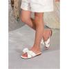 image:imageGORGLITTER Girls Slip on Sandals Bow Sandals Round Open Toe Beach SandalsWhite