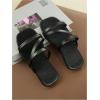 image:imageGORGLITTER Girls Strappy Slide Flat Sandals Square Open Toe Dressy Dress SandalsBlack