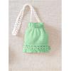 image:imageGORGLITTER Girls Summer Crochet Dress Cute Beach Hawaii Vacation Cruise Outfits Flower Sleeveless Bodycon Mini DressGreen