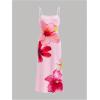 image:imageGORGLITTER Girls Summer Dress Cute Beach Vacation Boho Floral Flower Sleeveless Birthday Wedding Guest Maxi DressPink Floral