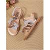 image:imageGORGLITTER Girls Summer Metallic Dress Sandals Dressy Vacation Beach Cute Shoes Butterfly Ankle Strap Sandals SlippersRose Gold