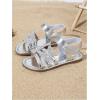 image:imageGORGLITTER Girls Summer Metallic Dress Sandals Dressy Vacation Beach Cute Shoes Butterfly Ankle Strap Sandals SlippersSilver