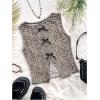 image:imageGORGLITTER Girls Tank Top Cute Leopard Print Bow Y2K Sleeveless Crew Neck Summer Casual Kids Tee Going Out TopsBrown and Black