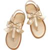 image:imageGORGLITTER Girls Cute Bow Flat Sandals Metallic Gold Ankle Strap Thong Slides Toe Post Vacation ShoesGold