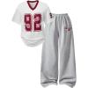 image:imageGORGLITTER Girls Cute Clothes 2 Piece Summer Sets Outfits Short Sleeve Y2K Jersey Shirts and Wide Leg Baggy SweatpantWhite and Grey
