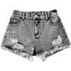 image:imageGORGLITTER Girls Jean Shorts Cute Summer Trendy Fashion Ripped Denim Shorts High Waist Straight Leg Clothes JortsBlack Light Wash