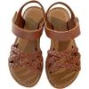 image:imageGORGLITTER Girls Leather Ankle Strap Flat Sandals Dressy Braided Round Open Toe Summer Vacation Beach Cute Sandals 2025Brown Braided