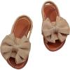 image:imageGORGLITTER Girls Sandals Dress Bow Slide Sandals Ankle Strap Open Toe Flats Cute Summer Vacation Sandals ShoesCoffee Brown