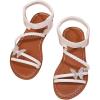 image:imageGORGLITTER Girls Sandals Dressy Leather Butterfly Braided Rhinestone Glitter Summer Beach Ankle Strap Flat SandalsBeige