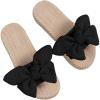 image:imageGORGLITTER Girls Sandals Summer Cute Fashion Trendy Beach Vacation Slides Sandals Bow Braided Slip on Dress SandalsBlack and Apricot