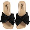 image:imageGORGLITTER Girls Slip on Sandals Bow Sandals Round Open Toe Beach SandalsBlack Bow