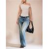 image:imageGORGLITTER Womens Asymmetrical Top Bodysuit Tie Knot Sleeveles One Shoulder Tops Leotards JumpsuitApricot