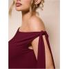 image:imageGORGLITTER Womens Asymmetrical Top Bodysuit Tie Knot Sleeveles One Shoulder Tops Leotards JumpsuitBurgundy