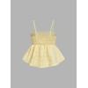 image:imageGORGLITTER Womens Babydoll Tank Peplum Tops Ruffle Backless Sleeveless Going Out Cute Summer Casual Trendy Top 2025Yellow Floral Print