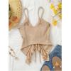 image:imageGORGLITTER Womens Boho Ruffle Tie Front Tops Summer Casual Sleeveless Cute Country Concert Going Out Y2k Crop Top 2025Solid Apricot