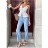 image:imageGORGLITTER Womens Bow Tie Front Peplum Tops Trendy Backless Sleeveless V Neck Strappy Cute Summer Going Out Tops 2025White