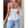 image:imageGORGLITTER Womens Bow Tie Front Peplum Tops Trendy Backless Sleeveless V Neck Strappy Cute Summer Going Out Tops 2025White