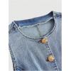 image:imageGORGLITTER Womens Button Down Denim Vest Sleeveless Crew Neck Tank Tops Fashion DressyBlue