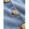 image:imageGORGLITTER Womens Button Down Denim Vest Sleeveless Crew Neck Tank Tops Fashion DressyBlue