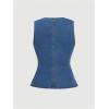 image:imageGORGLITTER Womens Button Down Denim Vest Sleeveless Crew Neck Tank Tops Fashion DressyMedium Wash