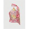 image:imageGORGLITTER Womens Cheetah Leopard Print Halter Tops Floral Mesh Sheer Summer Vacation Going Out Scarf Tops Dressy TrendyPink