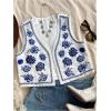 image:imageGORGLITTER Womens Cowboy Chic Cowgirl Western Outfits Boho Vest Tops Country Concert Embroidered CardiganBlue and White