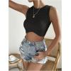 image:imageGORGLITTER Womens Crochet Crop Tank Top Hollow Out Sleeveless Fashion Trendy Knit Copped Vest TopsBlack