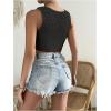 image:imageGORGLITTER Womens Crochet Crop Tank Top Hollow Out Sleeveless Fashion Trendy Knit Copped Vest TopsBlack