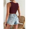 image:imageGORGLITTER Womens Crochet Crop Tank Top Hollow Out Sleeveless Fashion Trendy Knit Copped Vest TopsBurgundy