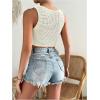 image:imageGORGLITTER Womens Crochet Crop Tank Top Hollow Out Sleeveless Fashion Trendy Knit Copped Vest TopsWhite