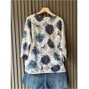 image:imageGORGLITTER Womens Crochet Knit Short Sleeve Sweater Boho V Neck Lightweight Tops Beach Vacation Cruise OutfitApricot