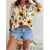 image:imageGORGLITTER Womens Crochet Knit Short Sleeve Sweater Boho V Neck Lightweight Tops Beach Vacation Cruise OutfitWhite