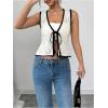 image:imageGORGLITTER Womens Crochet Tops Boho Tie Front Knit Crop Tank Tops Sleeveless Western Cowgirl Summer Going Out OutfitsBeige
