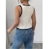 image:imageGORGLITTER Womens Crochet Tops Boho Tie Front Knit Crop Tank Tops Sleeveless Western Cowgirl Summer Going Out OutfitsBeige