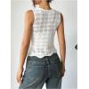 image:imageGORGLITTER Womens Crochet Tops Boho Tie Front Knit Crop Tank Tops Sleeveless Western Cowgirl Summer Going Out OutfitsWhite