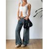 image:imageGORGLITTER Womens Crochet Tops Boho Tie Front Knit Crop Tank Tops Sleeveless Western Cowgirl Summer Going Out OutfitsWhite