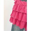 image:imageGORGLITTER Womens Cute Babydoll Tops Gingham Peplum Layered Ruffle Blouses Cap Sleeve Tank Summer Going Out OutfitsHot Pink