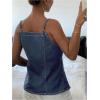 image:imageGORGLITTER Womens Denim Bow Tie Front Tops Sleeveless Strappy Backless Y2k Cute Summer Rave Peplum Tops Dressy TrendyBlue