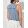 image:imageGORGLITTER Womens Denim Vest Top Sleeveless Jean Vest Crop Denim Tank Top Flap Pocket Button Front Y2K Vest 2026Pure Blue
