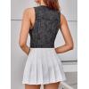image:imageGORGLITTER Womens Denim Vest Top Sleeveless Jean Vest Crop Denim Tank Top Flap Pocket Button Front Y2K Vest 2026Solid Black