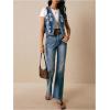 image:imageGORGLITTER Womens Embroidered Vest Boho Jean Top Western Rodeo Outfit Sleeveless Cropped Floral Denim JacketMedium Wash