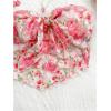 image:imageGORGLITTER Womens Floral Bow Strapless Tube Top Mesh Tie Front Bandeau Top Coquette Crop Top Going Out TopsPink Multicolor