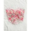 image:imageGORGLITTER Womens Floral Bow Strapless Tube Top Mesh Tie Front Bandeau Top Coquette Crop Top Going Out TopsPink Multicolor