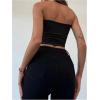 image:imageGORGLITTER Womens Flower Strapless Tube Tops Y2K Sleeveless Cut Out Bandeau Coquette Summer Going Out Crop Top 2025Light Black