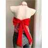 image:imageGORGLITTER Womens Gingham Top Halter Y2k Bow Backless Smocked Fitted CroppedTops Sleeveless Going Out OutfitsRed and White